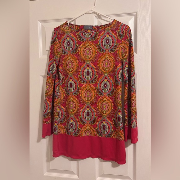 Ellavie Women Multi Color Paisley Long Sleeve Dress One Size Boho - Picture 1 of 3